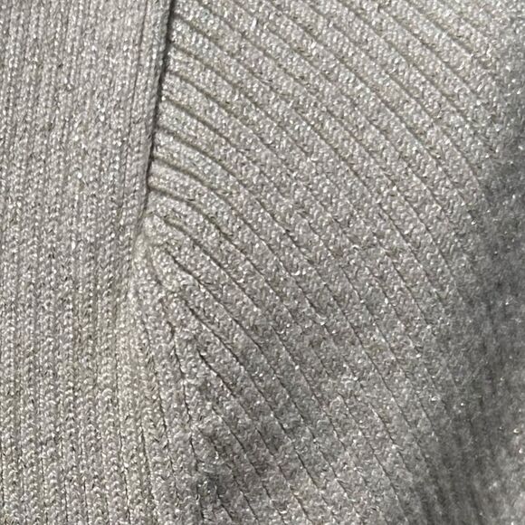 LOFT Beige & Gold Glitter Square Neck Knit Dressy Top - Picture 6 of 8